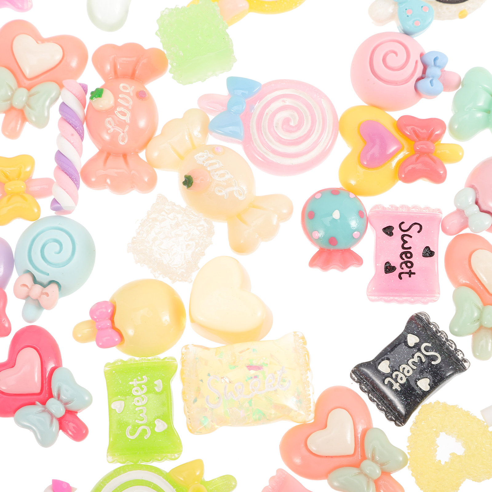 Resin Crafts Diy - 50Pcs Candy Hair Clips Resin Flatback
