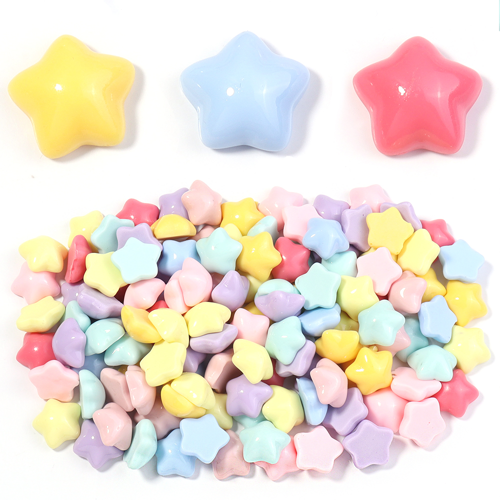 Resin Crafts - 50pcs/lot 16mm Colorful Star Resin Flatback