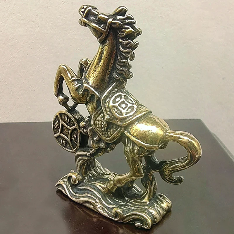 Resin Crafts - Brass Horse Step On Coins Lucky