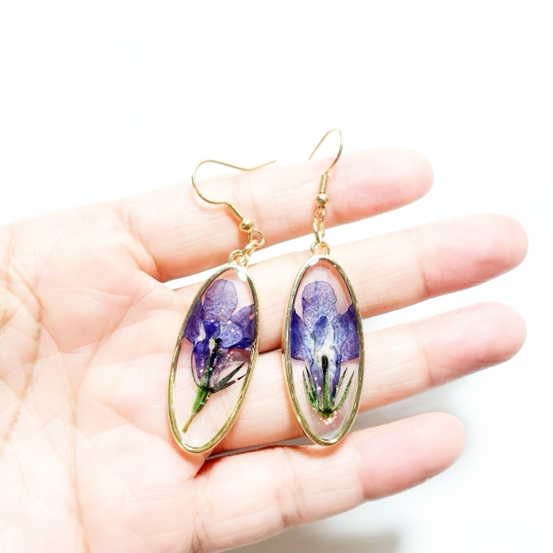 Dried Flower Bulk - Dried Flower Earrings Heart Rectangle Circle