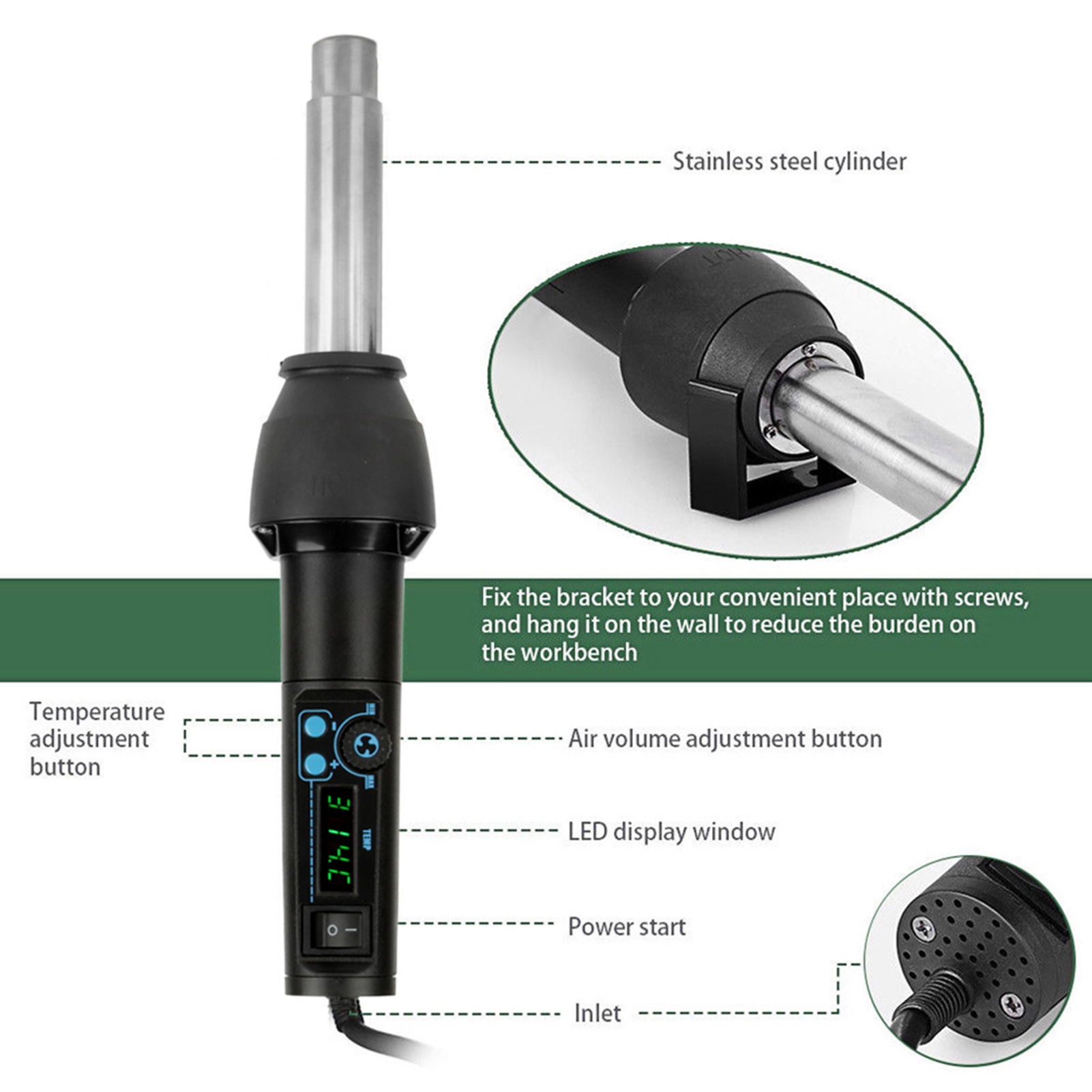 8858‑I / 650W LED Digital Disp - Heat Gun Small incelemesi ve fiyatı