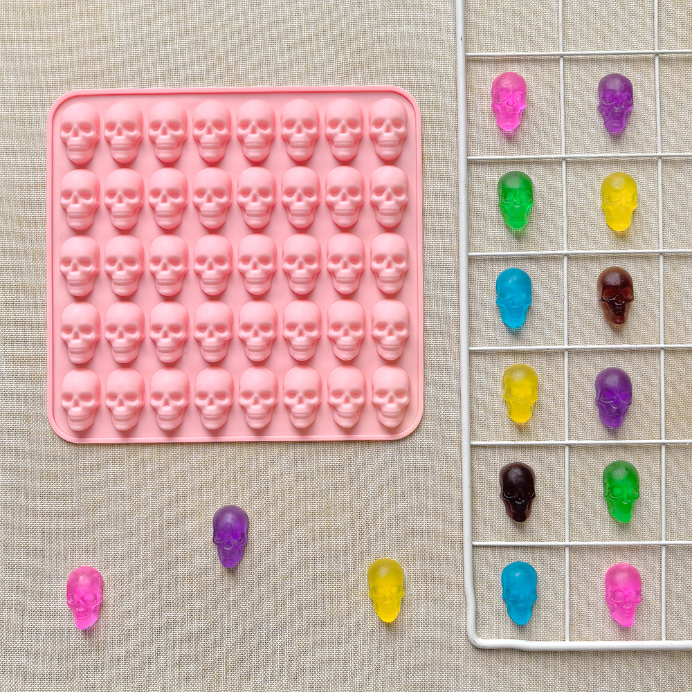 1pc 40 hole skull shaped bakin - Silicone Mold Tray incelemesi ve fiyatı