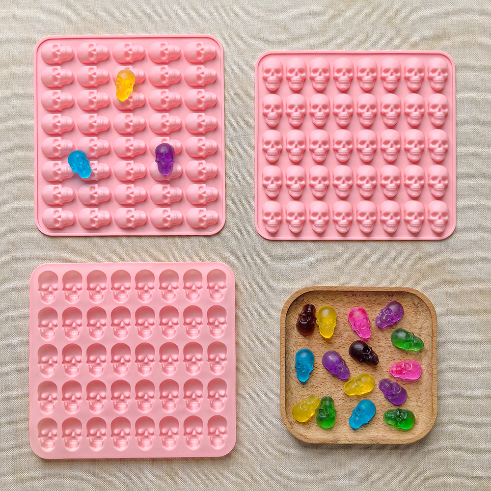 1pc 40 hole skull shaped bakin - Silicone Mold Tray incelemesi ve fiyatı