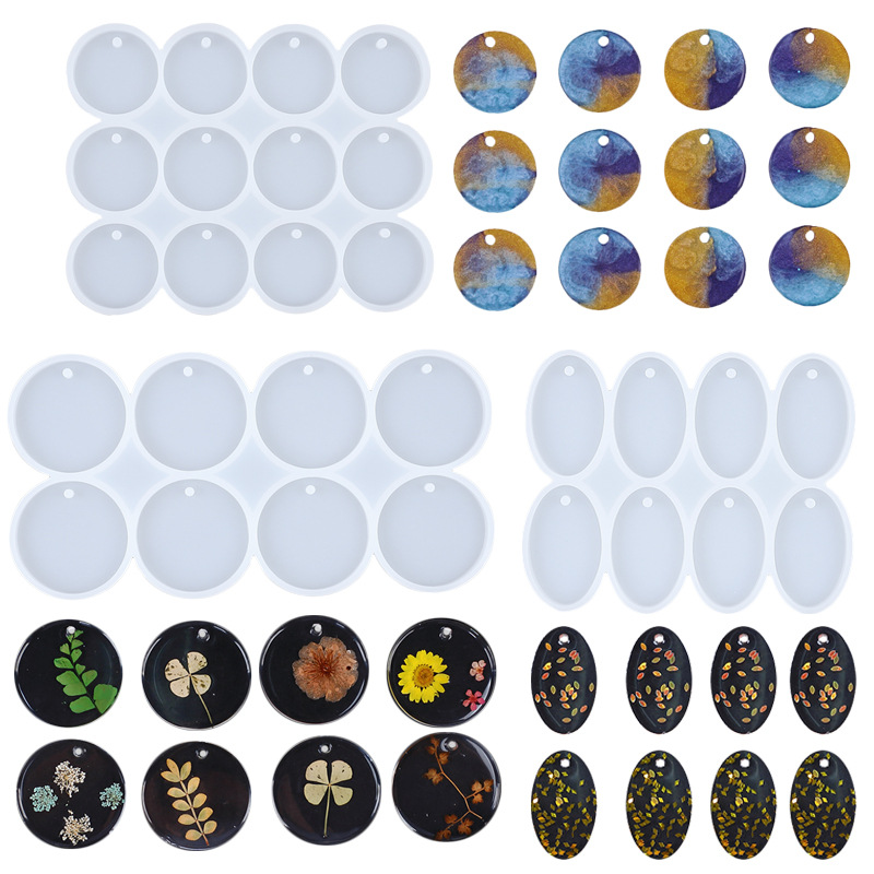 8/12pcs Round Oval Pendants Re - Gold Foil Flakes incelemesi ve fiyatı