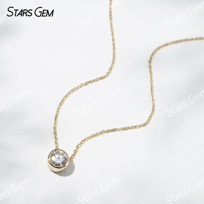18K Gold 6.4mm 1.0ct Round Bri - Bezels Set Pendant incelemesi ve fiyatı