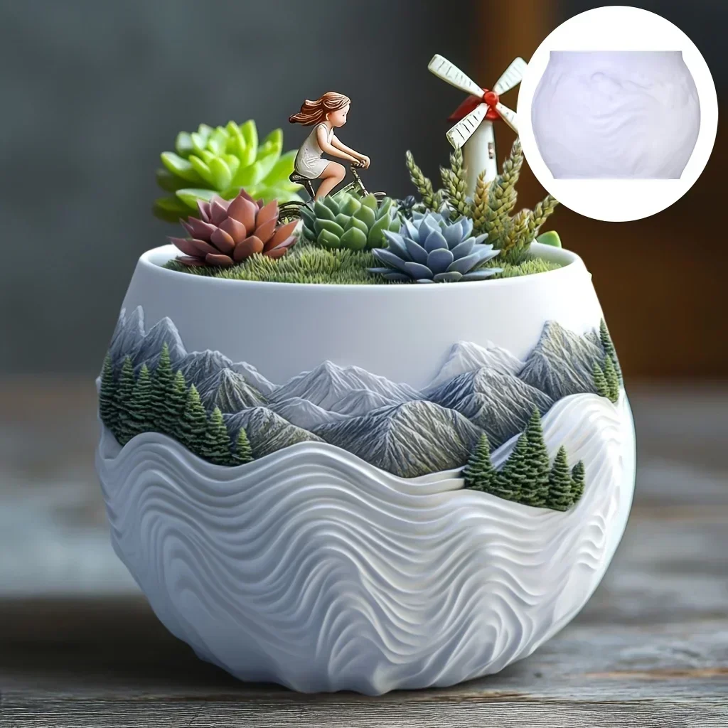 Mountain relief succulent plan - Serving Tray Mold incelemesi ve fiyatı