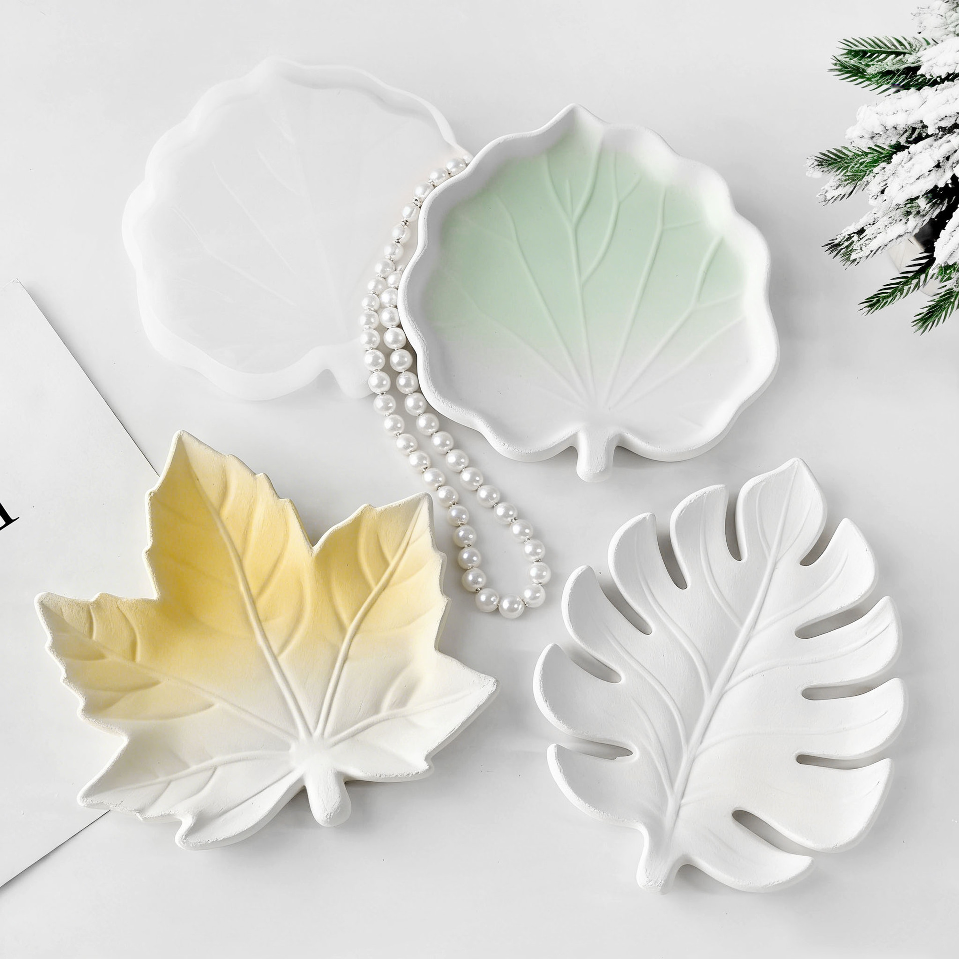 DIY Gypsum Form Leaf Coaster S - Serving Tray Mold incelemesi ve fiyatı