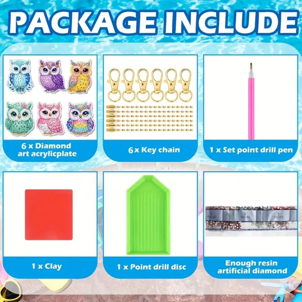 6-piece/set DIY Diamond Keycha - Resin Craft Kit incelemesi ve fiyatı