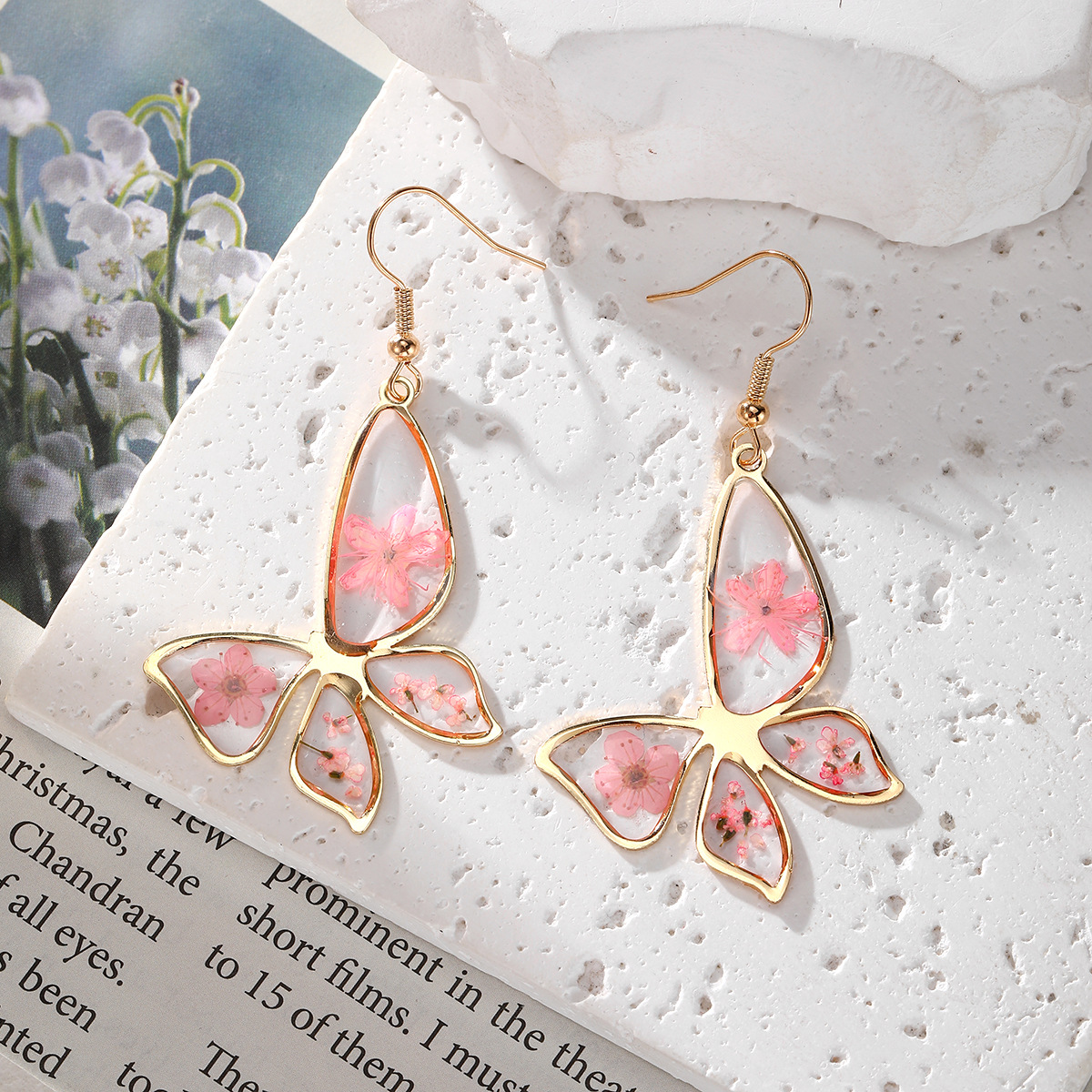 New Dried Flower Dangle Earrin - Dried Flower Bulk incelemesi ve fiyatı