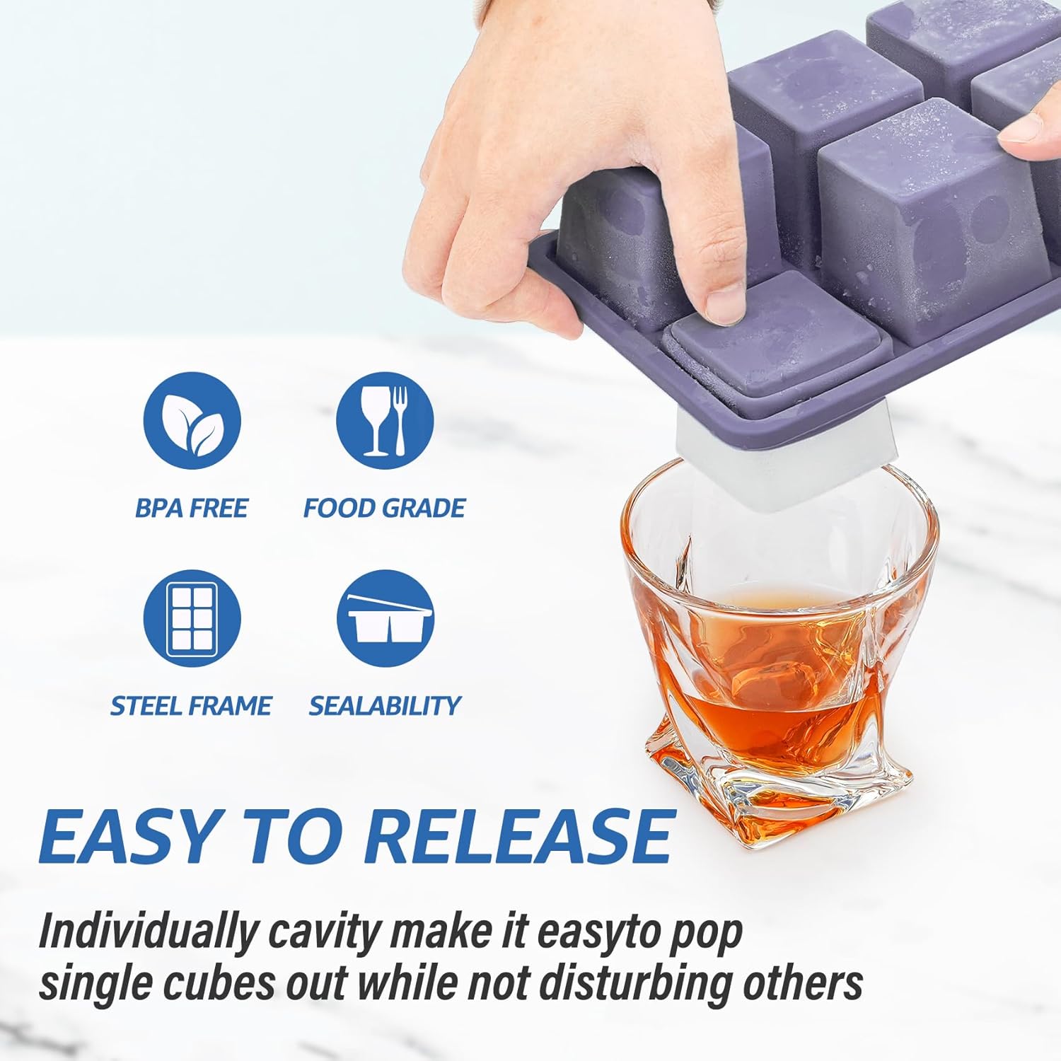 2pack Large Silicone Ice Cube  - Silicone Mold Tray incelemesi ve fiyatı