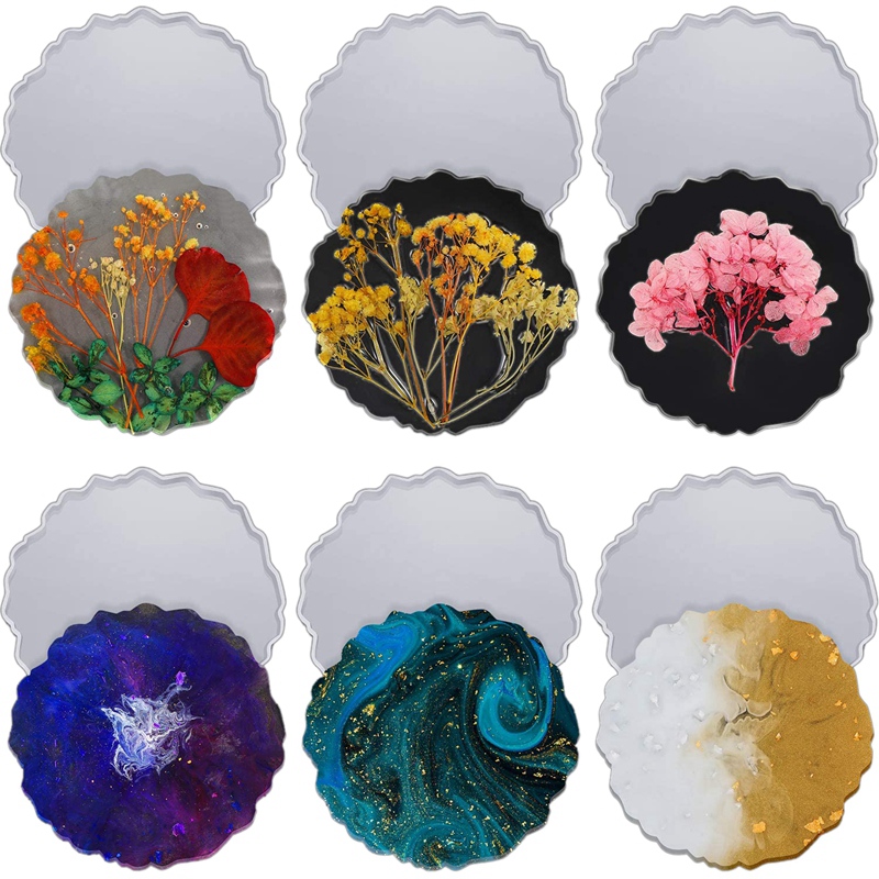 6 Pieces Resin Coaster Mold La - Geode Mold Silicone incelemesi ve fiyatı
