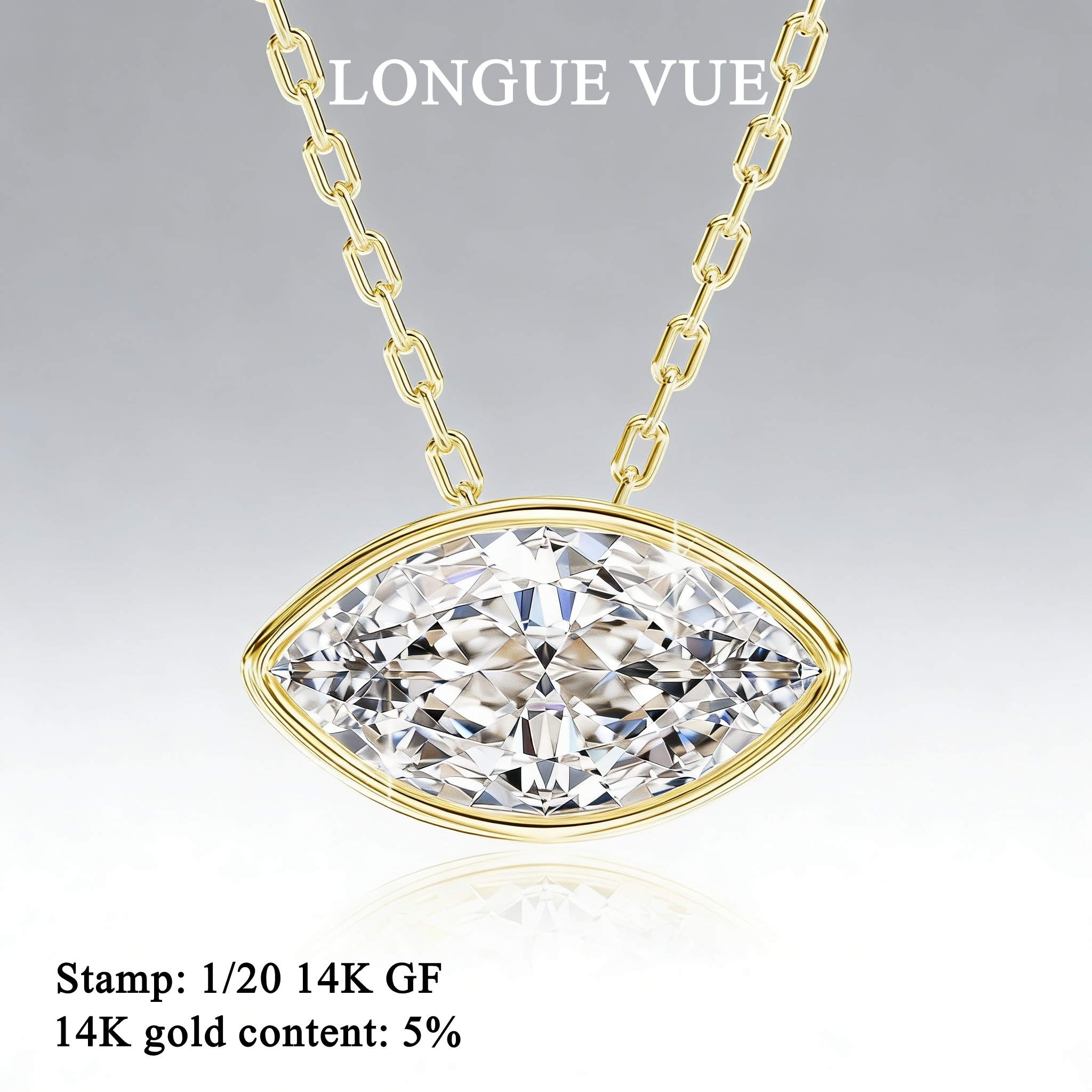 14K Gold Filled Bezel Set Marq - Bezels Set Pendant incelemesi ve fiyatı