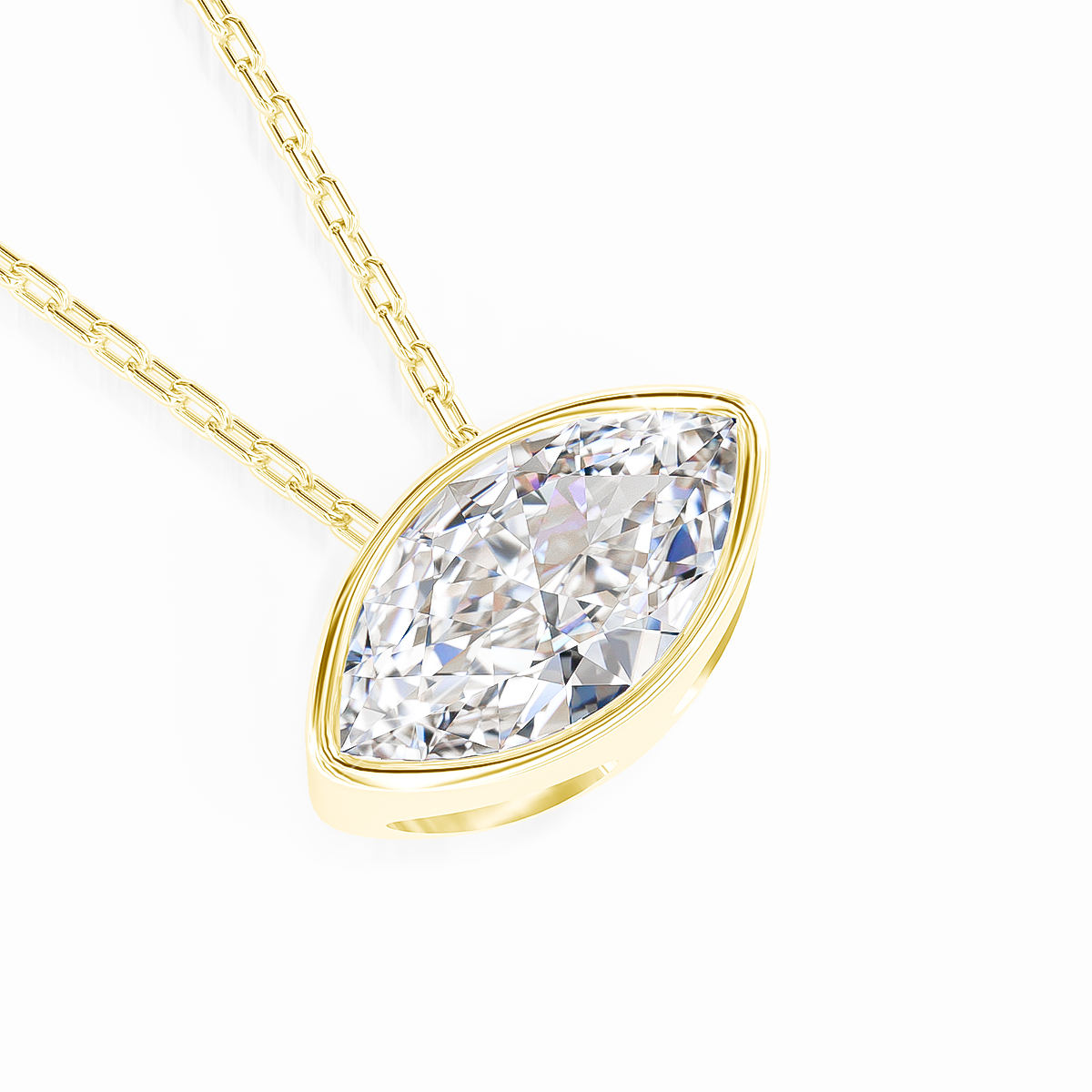 14K Gold Filled Bezel Set Marq - Bezels Set Pendant incelemesi ve fiyatı