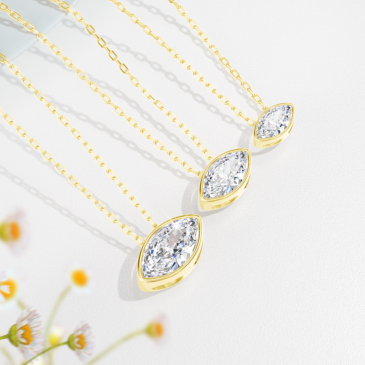 14K Gold Filled Bezel Set Marq - Bezels Set Pendant incelemesi ve fiyatı
