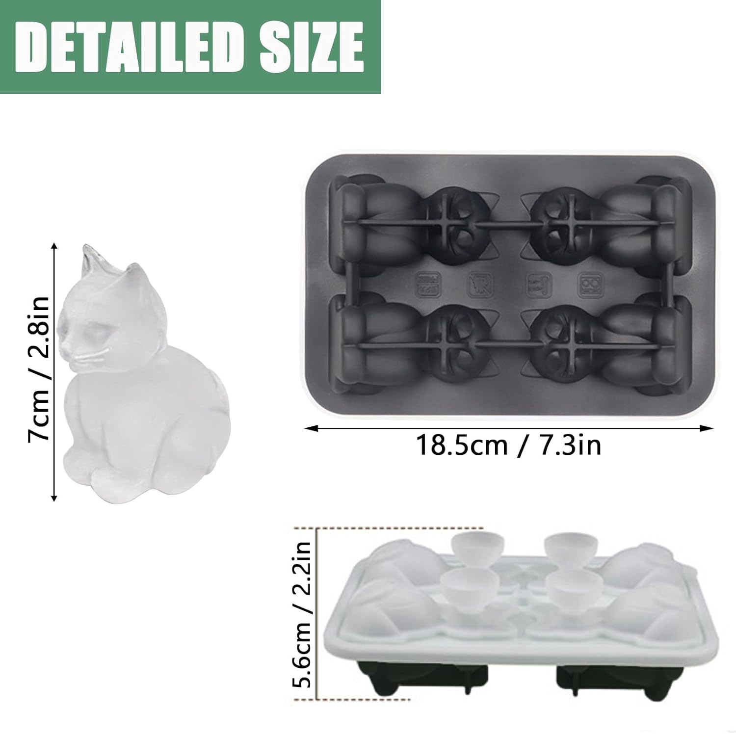 3D Cat Ice Cube Mold, Admaison - Silicone Mold Tray incelemesi ve fiyatı