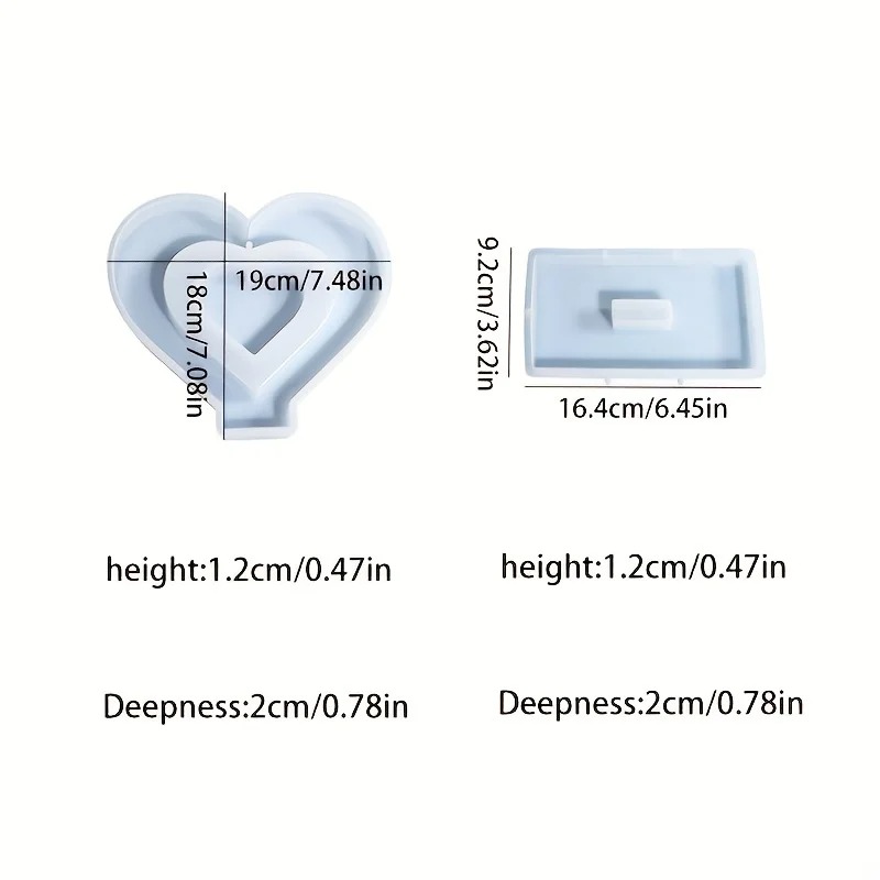 Heart Resin Molds, 2 Pieces Lo - Gold Foil Flakes incelemesi ve fiyatı