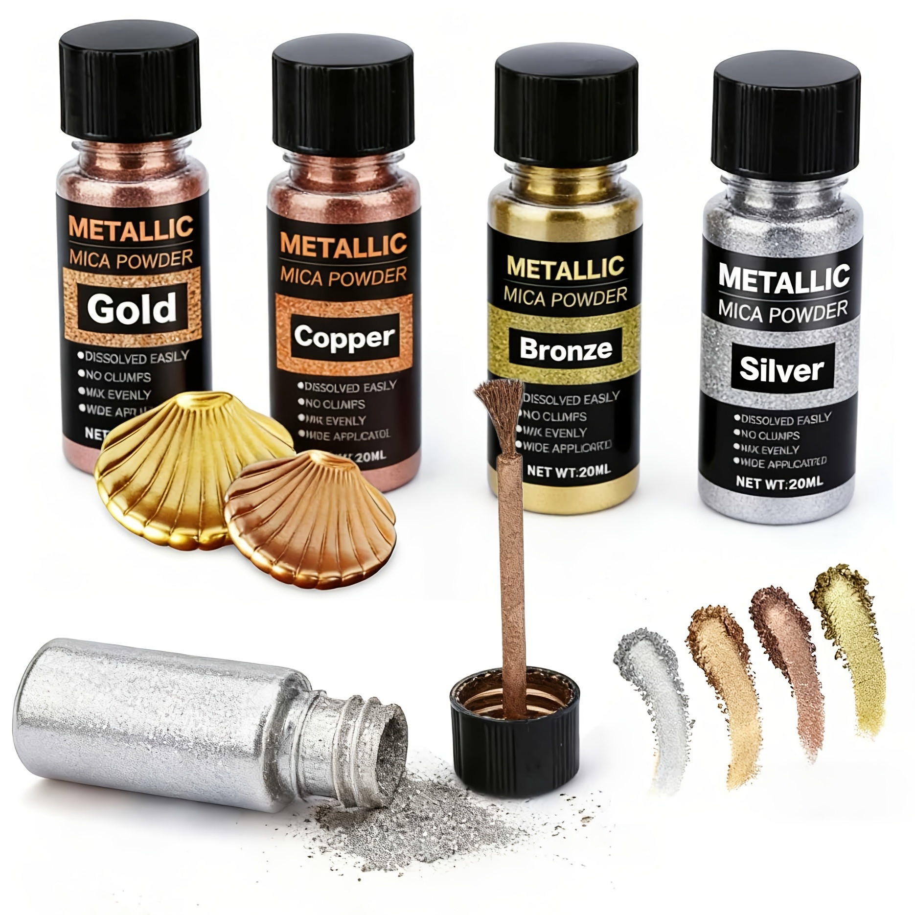 Metallic Mica Powder, Brushed  - Resin Pigment Set incelemesi ve fiyatı