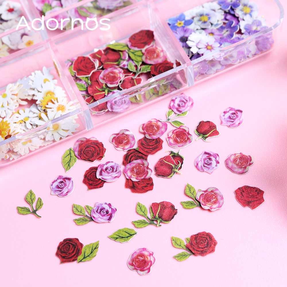 6 Grids Flowers Wood Pulp Chip - Gold Foil Flakes incelemesi ve fiyatı