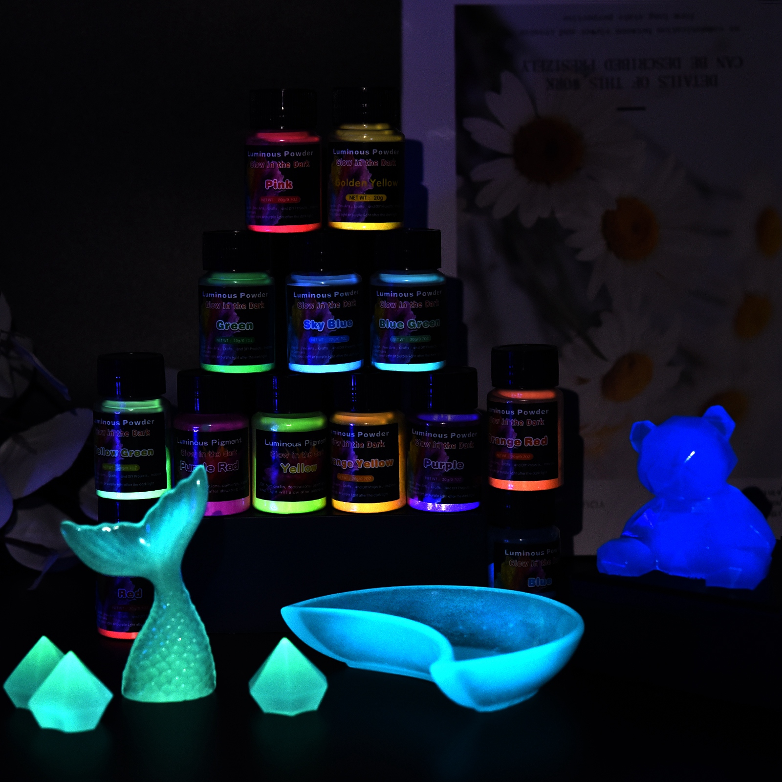20g Luminous Glitter Powder Ph - Resin Pigment Set incelemesi ve fiyatı