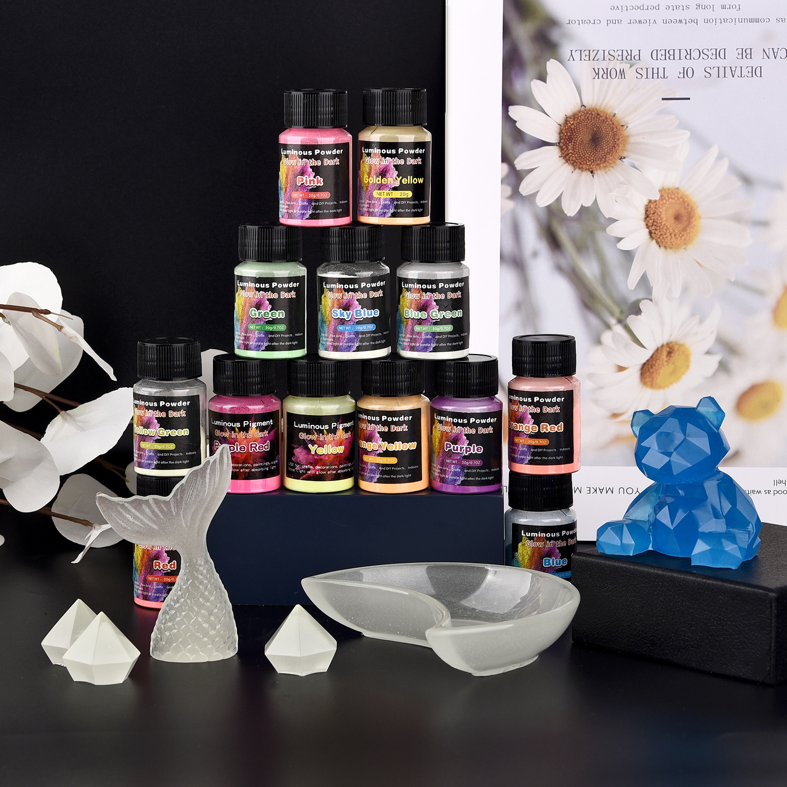 20g Luminous Glitter Powder Ph - Resin Pigment Set incelemesi ve fiyatı