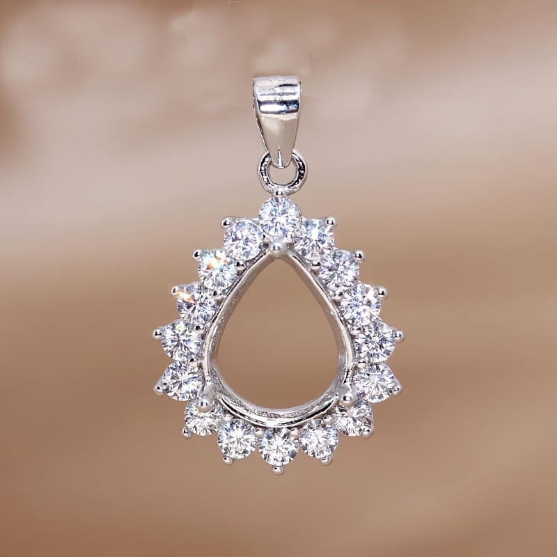 1pc Rose Golden Silvery Tear D - Bezels Set Pendant incelemesi ve fiyatı