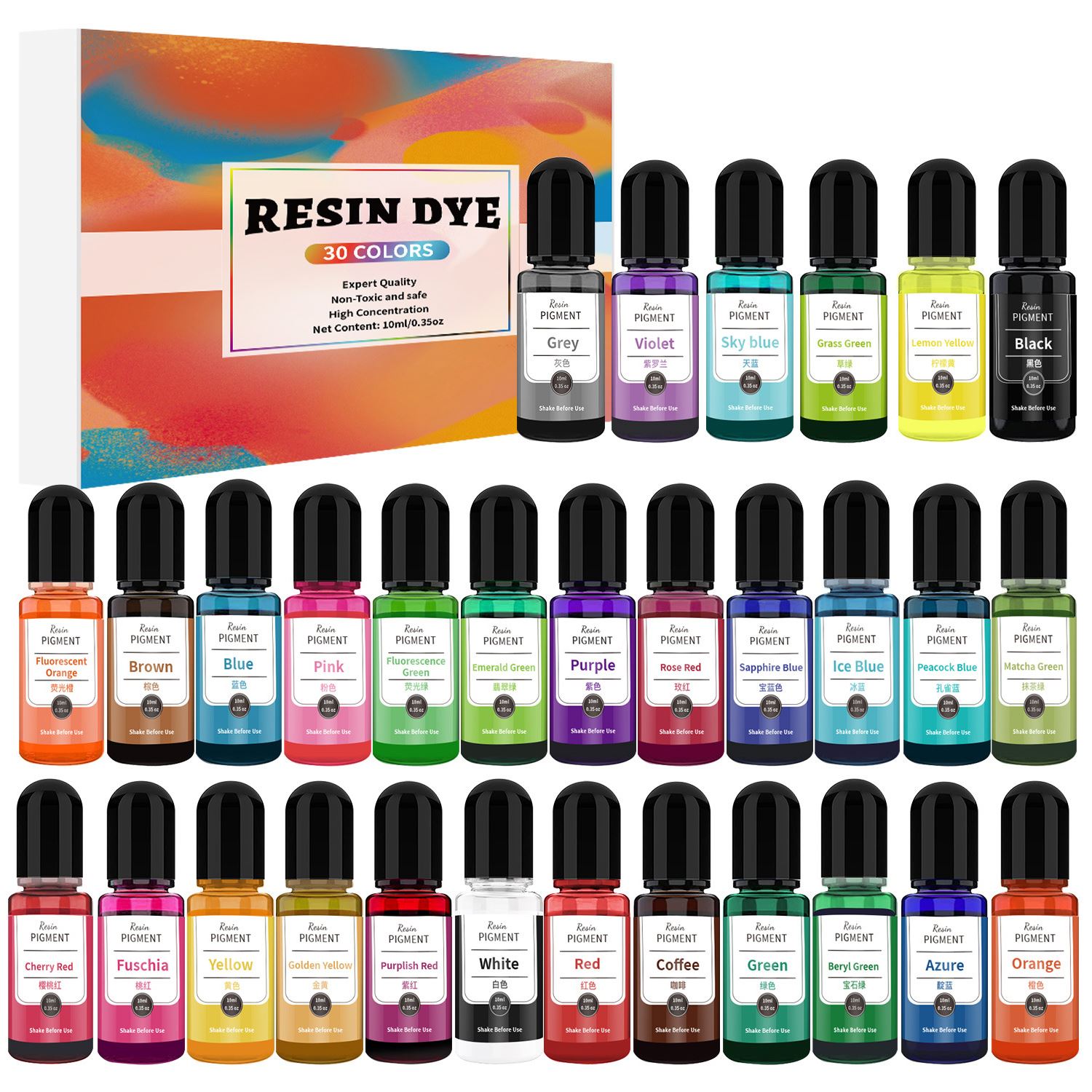 24/30 Colors Set 10ml Epoxy Re - Resin Pigment Set incelemesi ve fiyatı