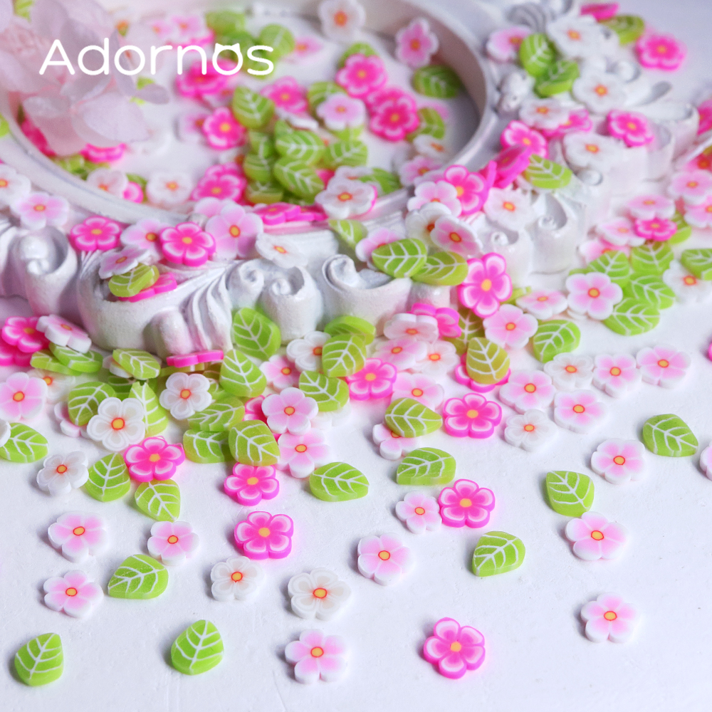 10g Pink Flowers Polymer Clay  - Gold Foil Flakes incelemesi ve fiyatı