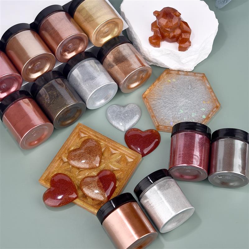 50g Shimmer Metallic Gold Silv - Resin Pigment Set incelemesi ve fiyatı