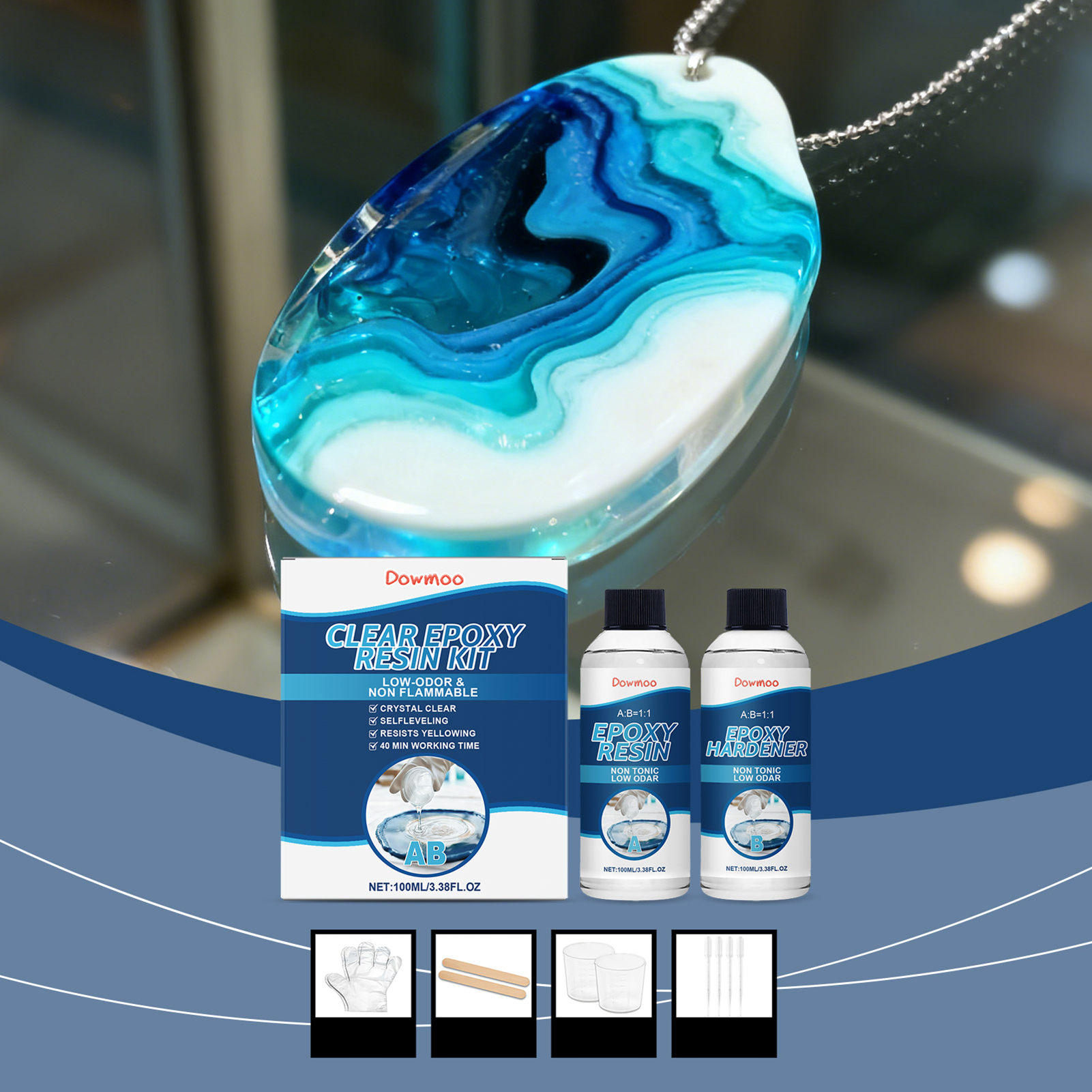 DIY Crystals Clear Epoxys Resi - Resin Jewelry Kit incelemesi ve fiyatı