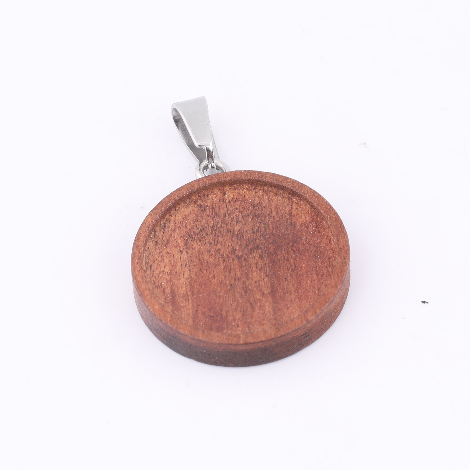 10pcs 20mm Round Wood Cabochon - Bezels Set Pendant incelemesi ve fiyatı
