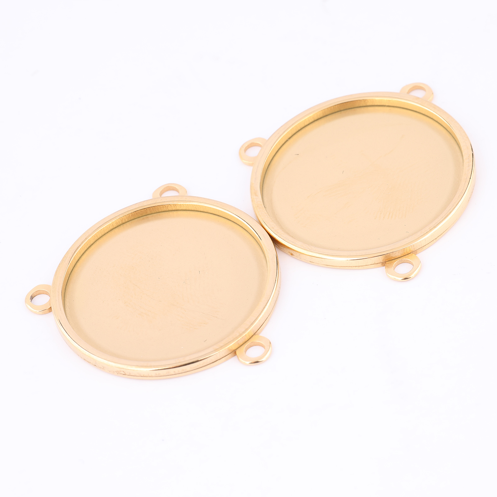 5pcs Stainless Steel Gold Plat - Bezels Set Pendant incelemesi ve fiyatı